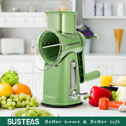 Rotary Cheese Grater & Vegetable Cutter | 5 Interchangeable Blades
