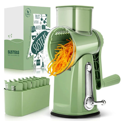 Rotary Cheese Grater & Vegetable Cutter | 5 Interchangeable Blades