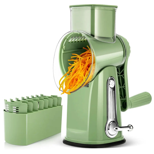 Rotary Cheese Grater & Vegetable Cutter | 5 Interchangeable Blades