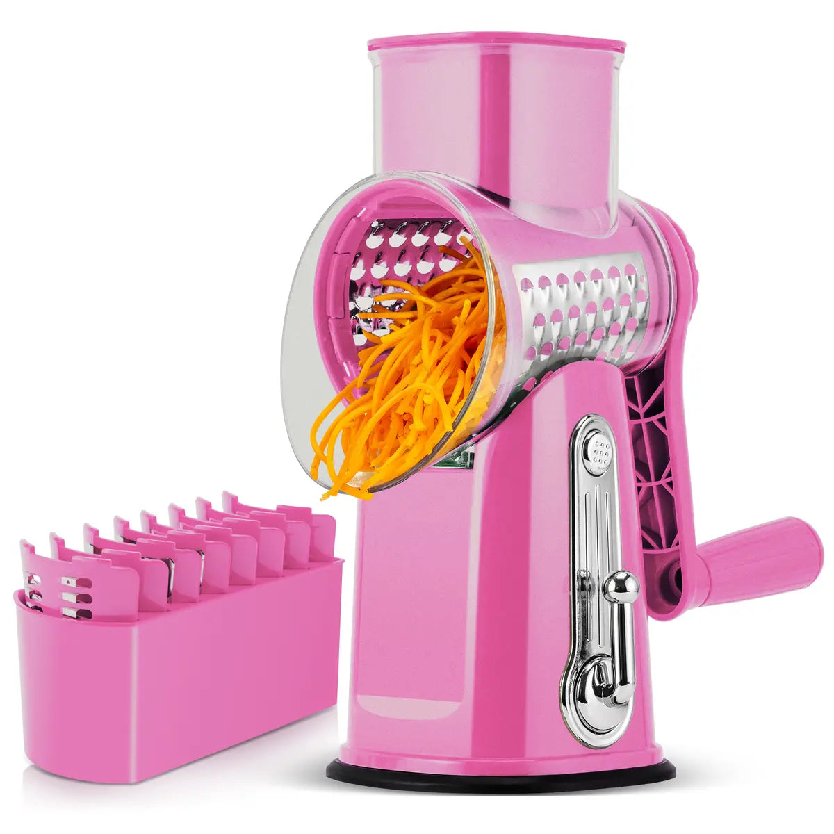Rotary Cheese Grater & Vegetable Cutter | 5 Interchangeable Blades