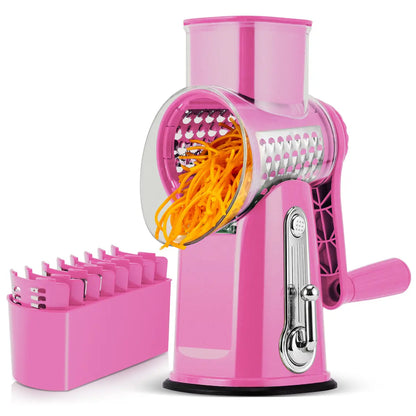 Rotary Cheese Grater & Vegetable Cutter | 5 Interchangeable Blades