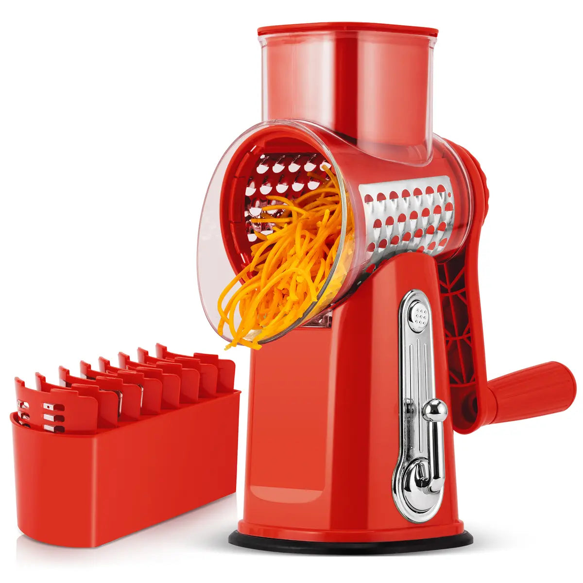 Rotary Cheese Grater & Vegetable Cutter | 5 Interchangeable Blades