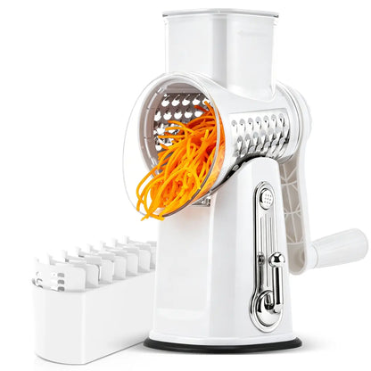 Rotary Cheese Grater & Vegetable Cutter | 5 Interchangeable Blades