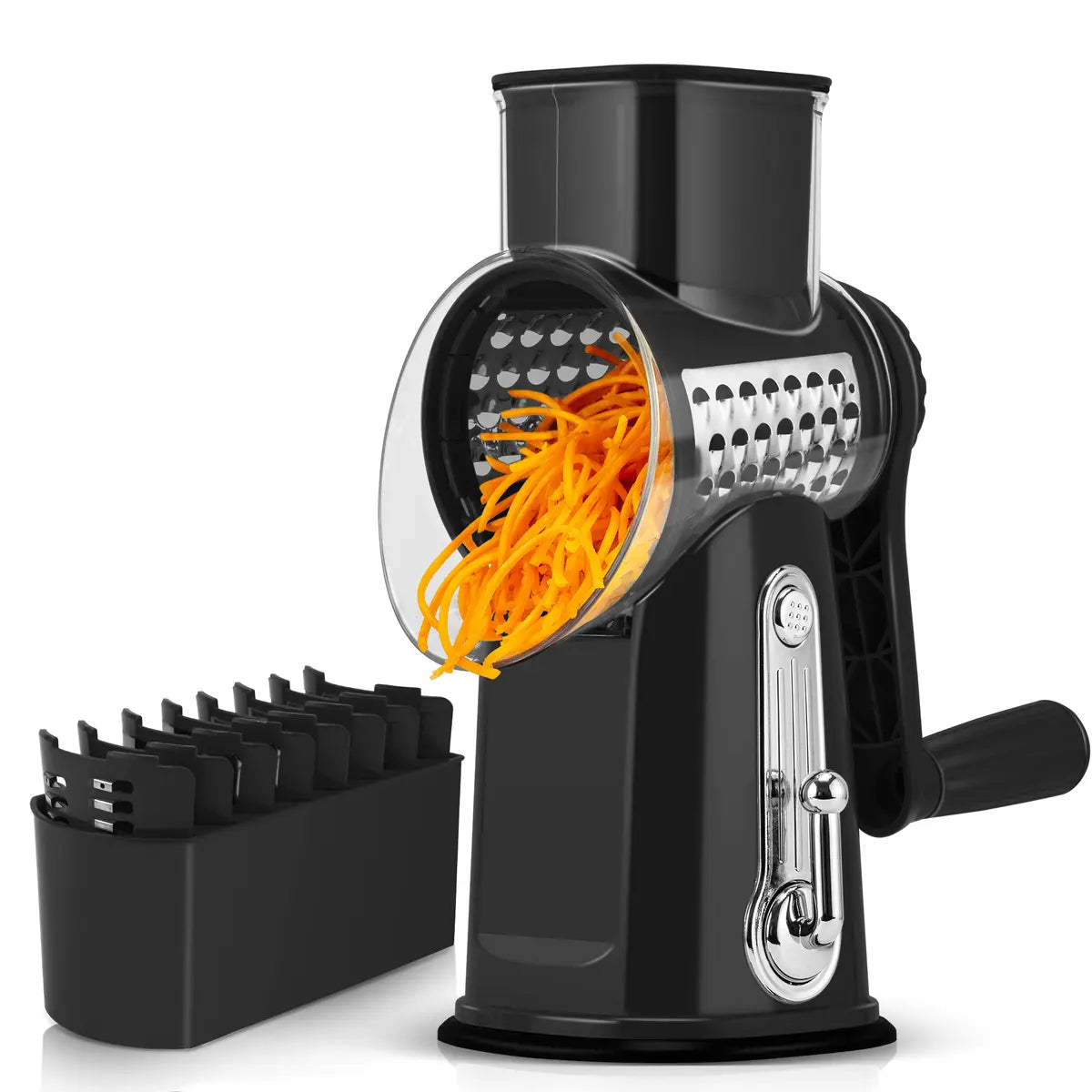 Rotary Cheese Grater & Vegetable Cutter | 5 Interchangeable Blades